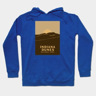 Indiana Dunes Minimal Travel Poster Hoodie